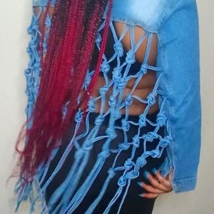 Crop top jean jacket